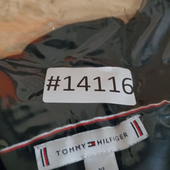 Tommy Hilfiger Top Womens XL Black Banded Collar Button-Down Blouse 100% Viscose - Picture 8 of 8